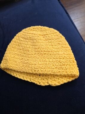 Kids Yellow Crochet Beanie Hat